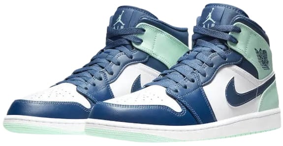 Nike Air Jordan 1 Mid Mystic Navy Mint Foam Blauw