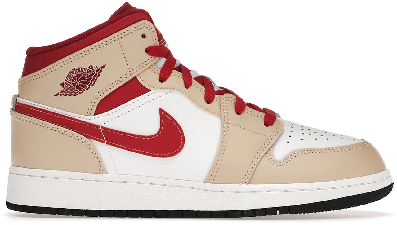 Nike Jordan 1 Mid Light Curry Cardinal (GS) Geel