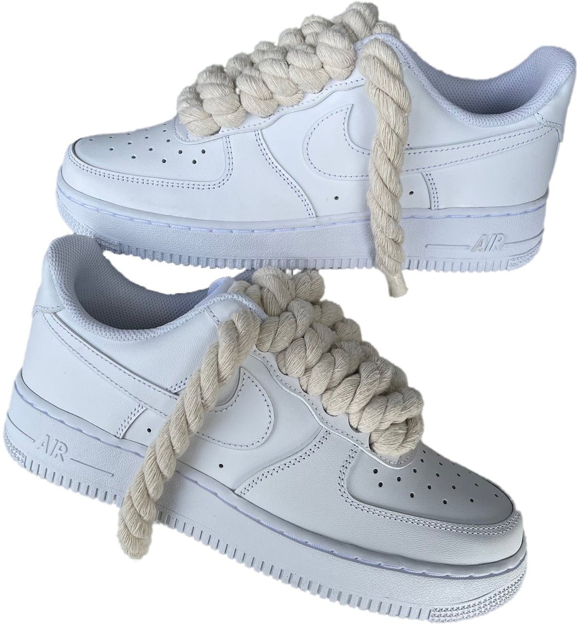 Nike Nike Air Force 1 Low Rope Laces Beige Custom Divers