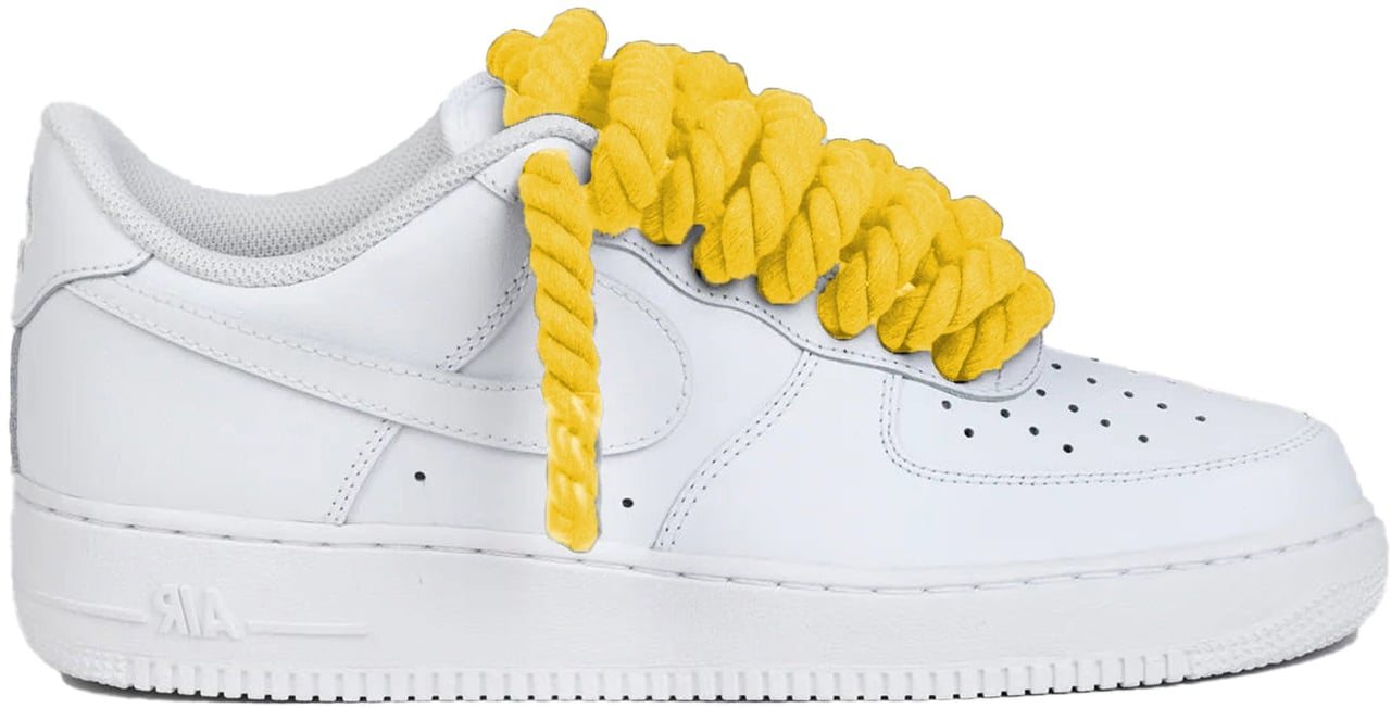 Nike Nike Air Force 1 Low Rope Laces Yellow Custom Divers
