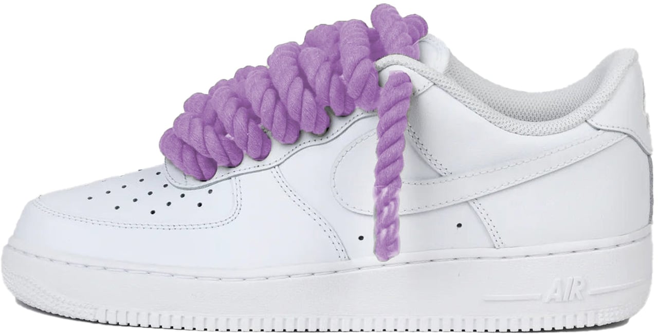 Nike Nike Air Force 1 Low Rope Laces Lila Purple Custom Divers