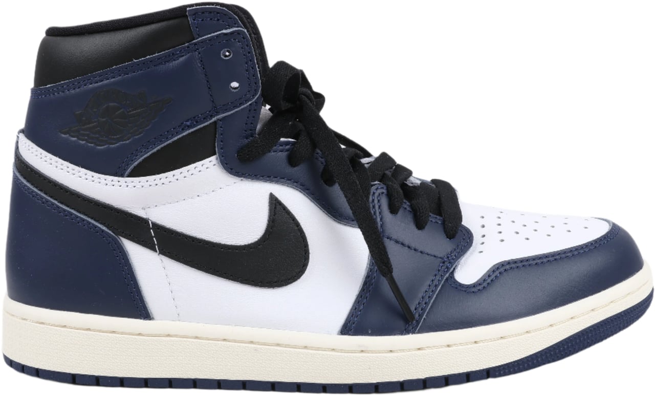 Nike Nike Air Jordan Leather High-Top Sneakers in White x Navy DZ5485-401 Navy