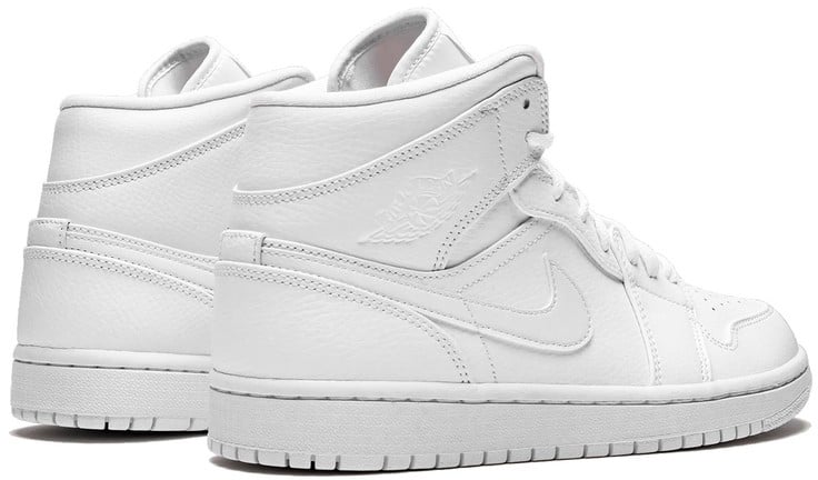Nike Air Jordan 1 Mid Triple White Wit