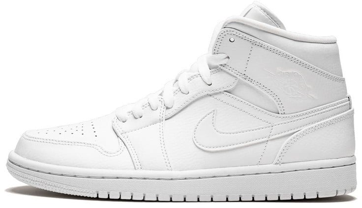 Nike Air Jordan 1 Mid Triple White Wit