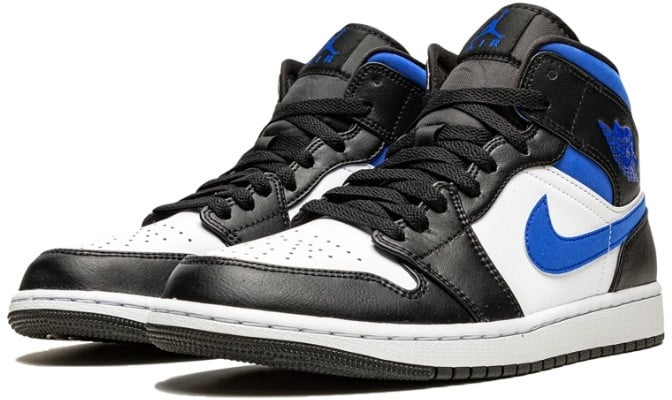 Nike Air Jordan 1 Mid White Black Royal Zwart