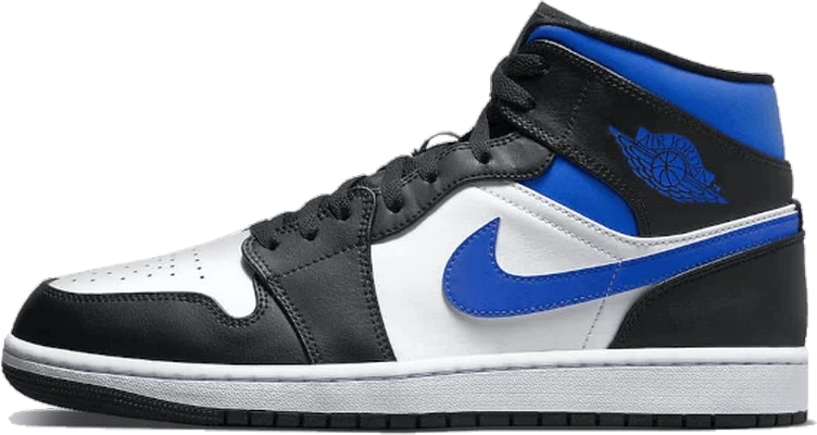 Nike Air Jordan 1 Mid White Black Royal Zwart