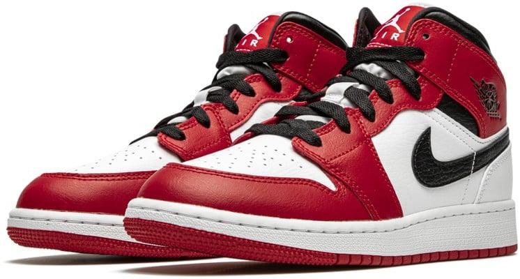 Nike Air Jordan 1 Mid Chicago White Zwart