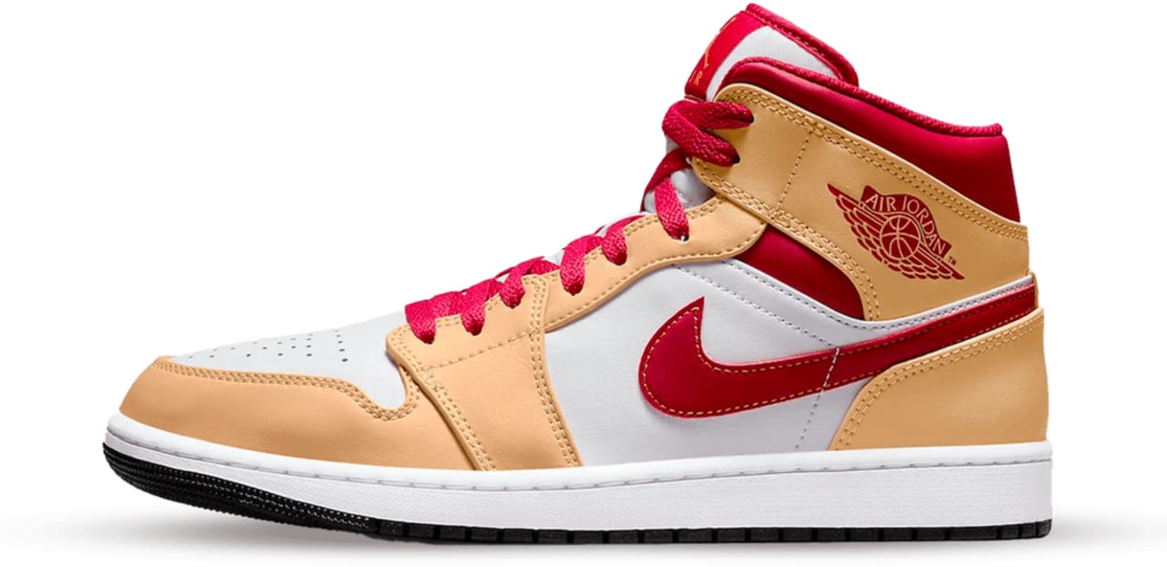 Nike Air Jordan 1 Mid Beige White Red Divers