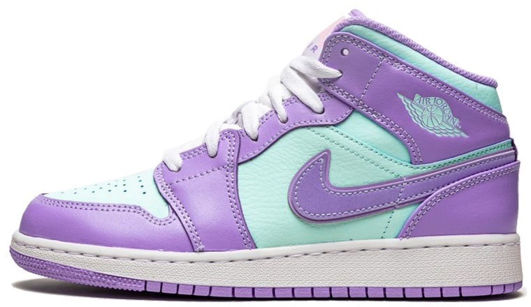 Nike Air Jordan 1 Mid Purple Aqua Blauw