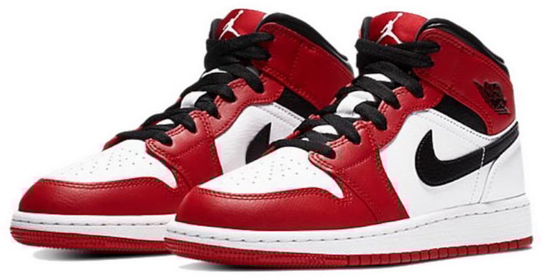 Nike Air Jordan 1 Mid Chicago White Zwart