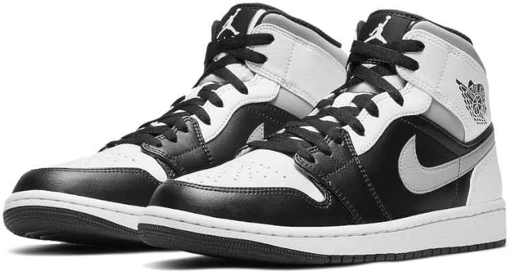 Nike Air Jordan 1 Mid White Shadow Zwart