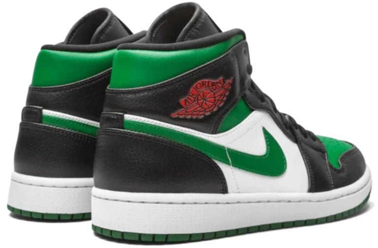 Nike Air Jordan 1 Mid Pine Green Toe Zwart