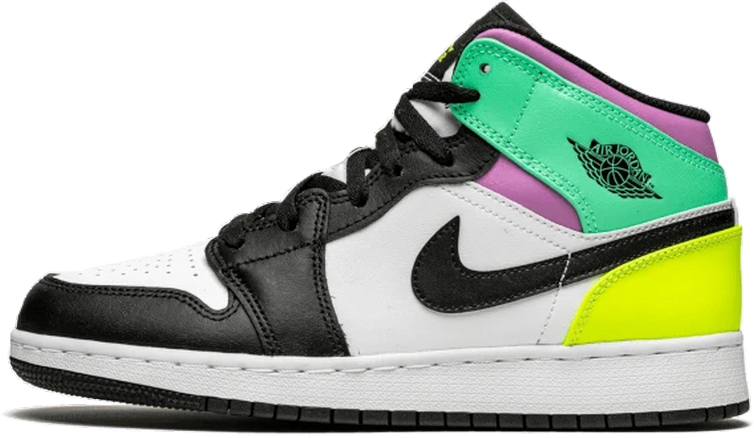 Nike Air Jordan 1 Mid Pastel Black Toe Zwart