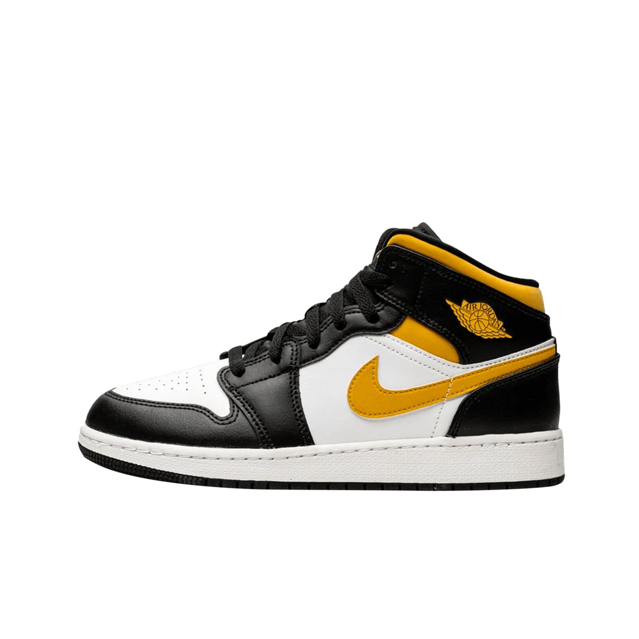 Nike Air Jordan 1 Mid White Pollen Black (GS) Divers