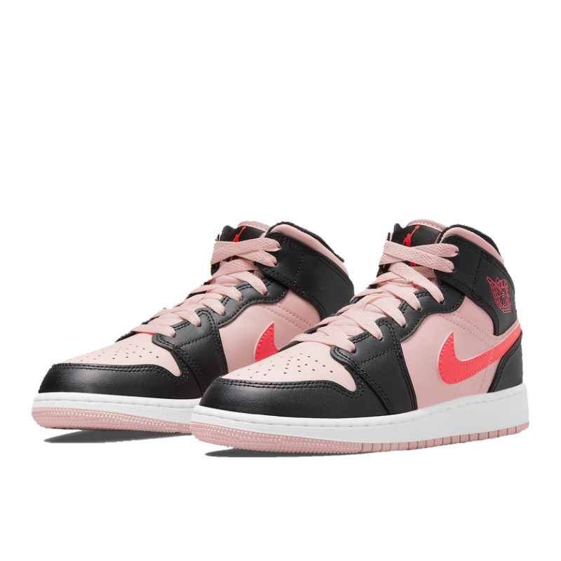 Nike Air Jordan 1 Mid Pink Crimson Zwart