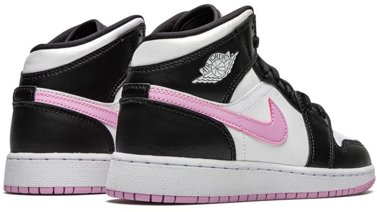 Nike Air Jordan 1 Mid White Black Light Arctic Pink Zwart