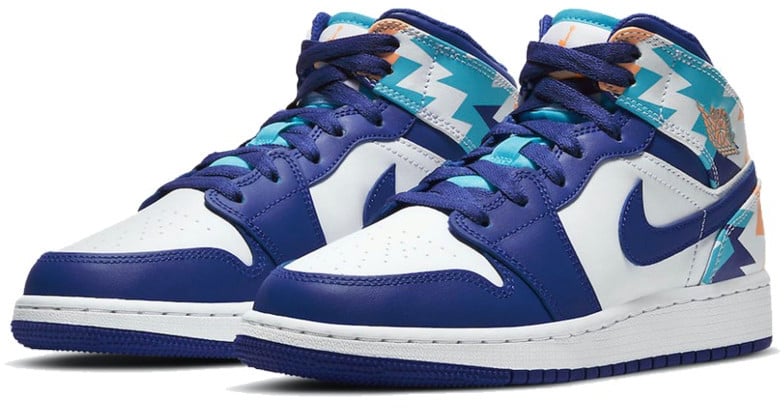 Nike Air Jordan 1 Mid Geometric Print Wit