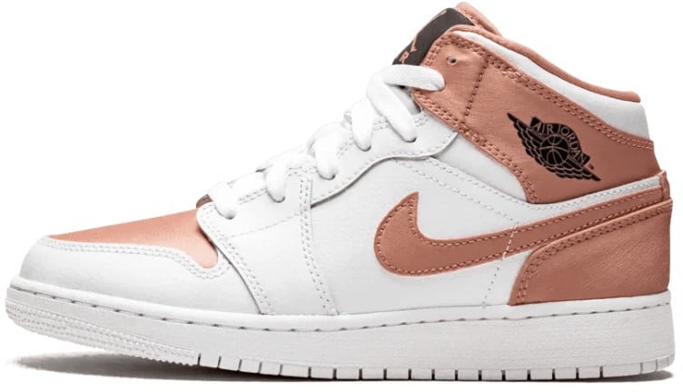 Nike Air Jordan 1 Mid White Rose Gold Wit