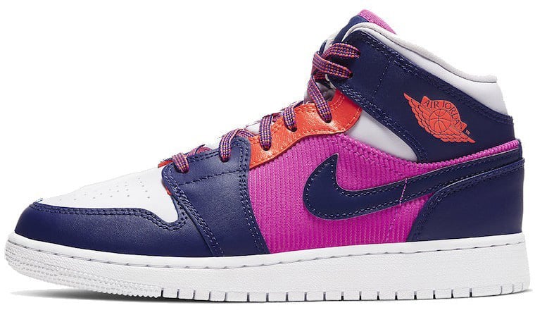 Nike Air Jordan 1 Mid Fire Pink Barely Grape Wit