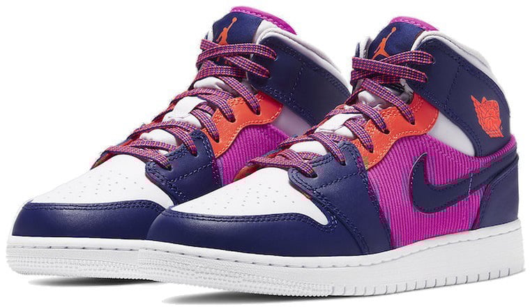 Nike Air Jordan 1 Mid Fire Pink Barely Grape Wit