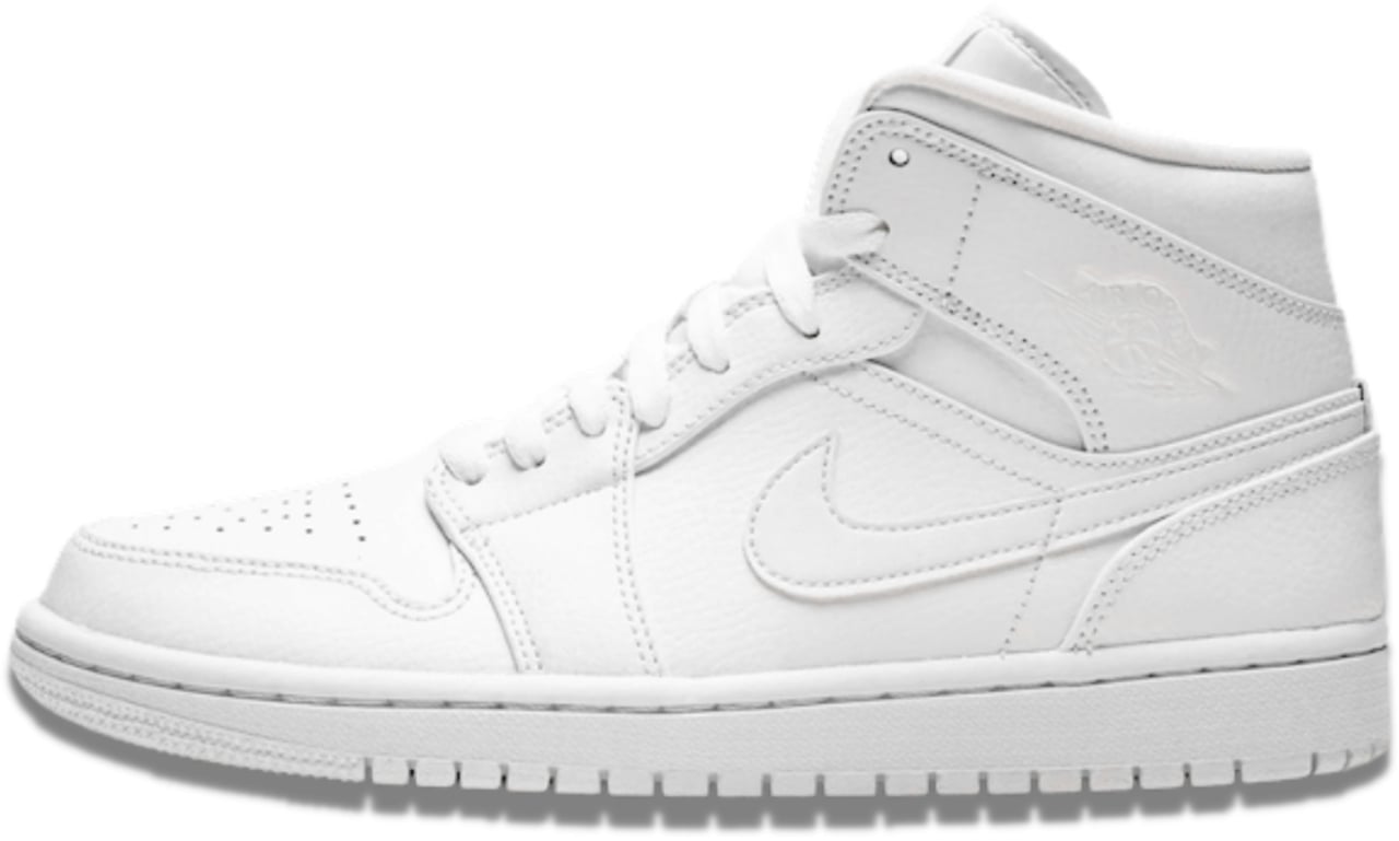 Nike Air Jordan 1 Mid Triple White Enfant et Bébé Wit