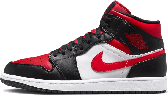 Nike Air Jordan 1 Mid Alternate Bred Toe Rood