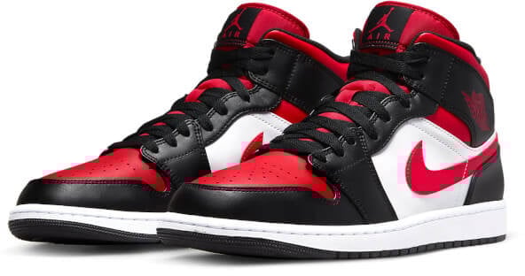 Nike Air Jordan 1 Mid Alternate Bred Toe Rood