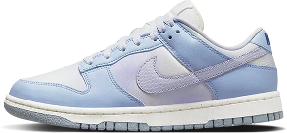 Nike Dunk Low White Blue Airbrush Blauw