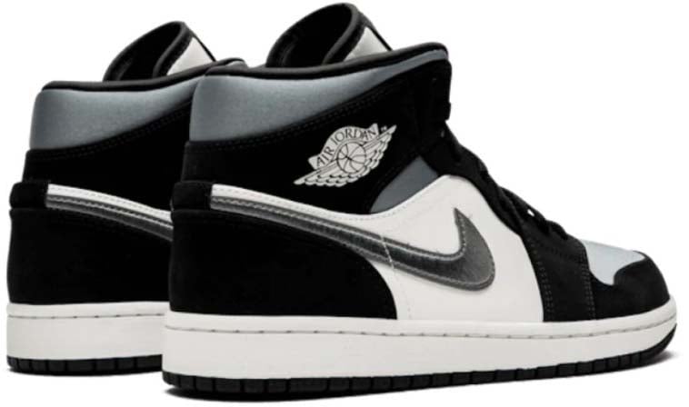 Nike Air Jordan 1 Mid Satin Grey Toe Zwart