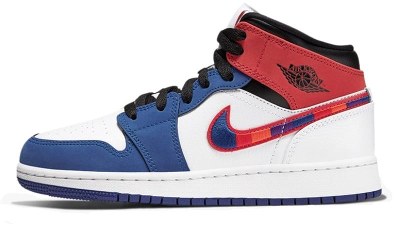 Nike Air Jordan 1 Mid Rush Blue University Red Wit