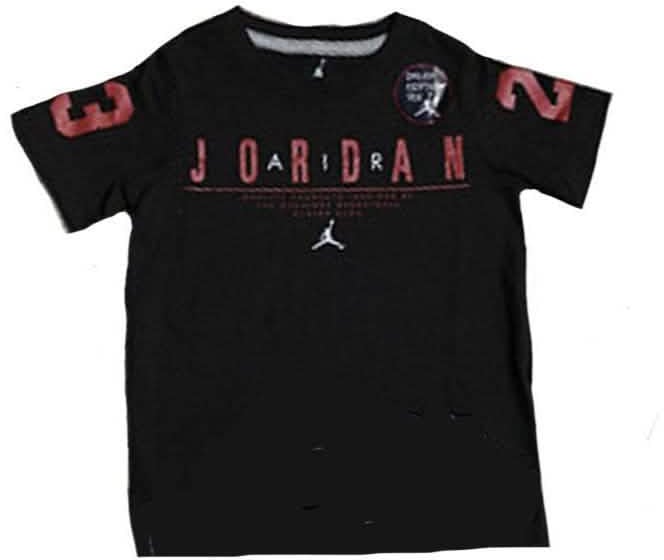 Nike Kids Air Jordan T-shirt Zwart Rood Zwart