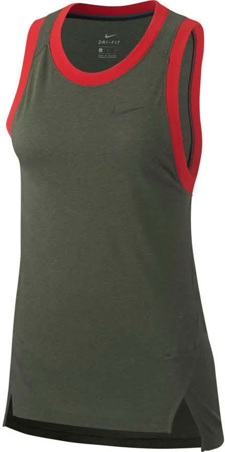 Nike Nike Elite Dames Basketball Tank Top Khaki Dri-Fit Groen