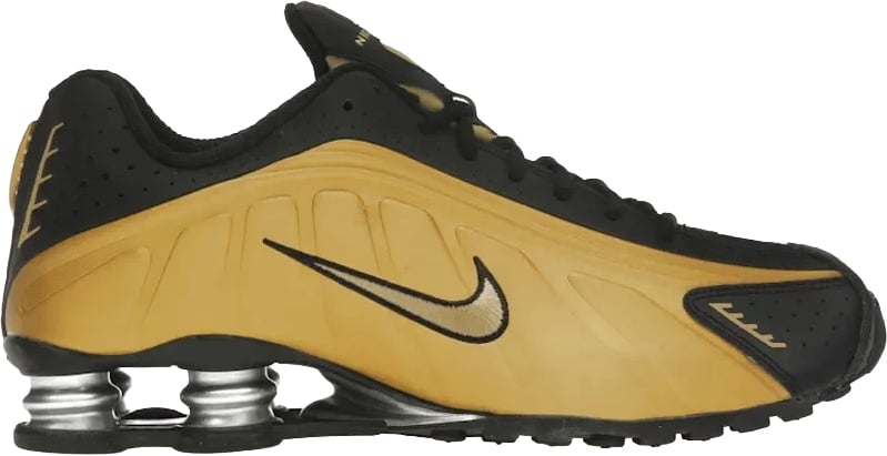 Nike Nike Shox R4 Black Metallic Gold (Women's) Zwart
