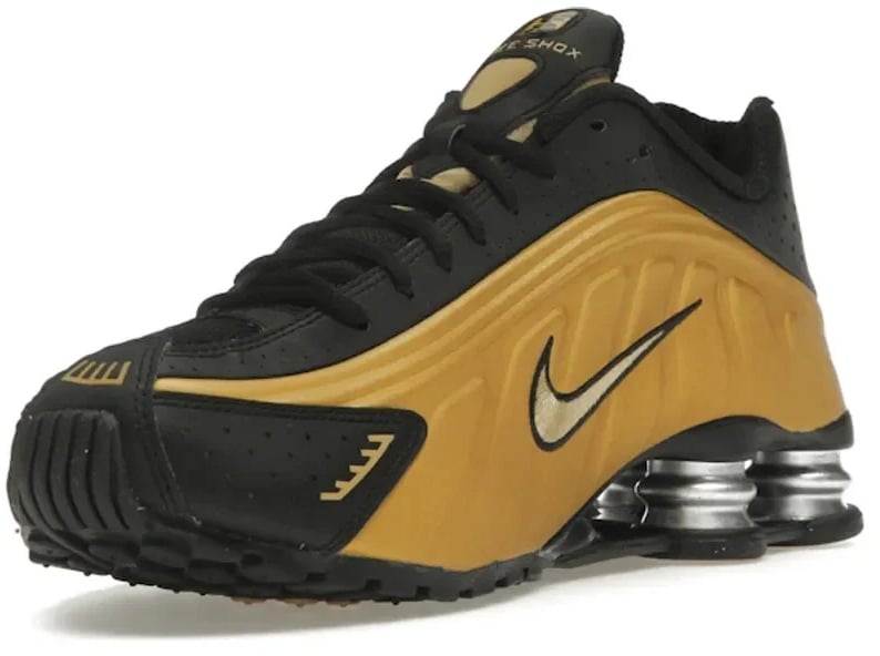 Nike Nike Shox R4 Black Metallic Gold (Women's) Zwart