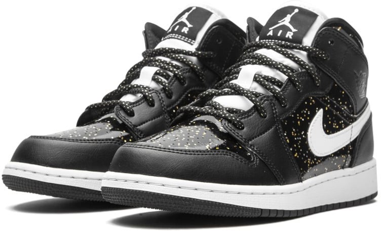 Nike Air Jordan 1 Mid Black Speckle Zwart