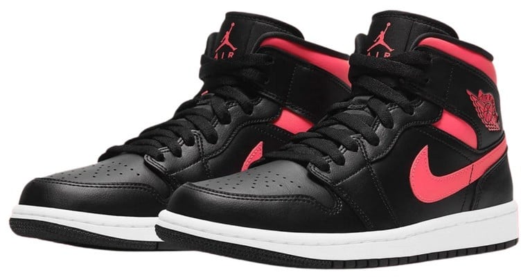 Nike Air Jordan 1 Mid Black Siren Red Zwart