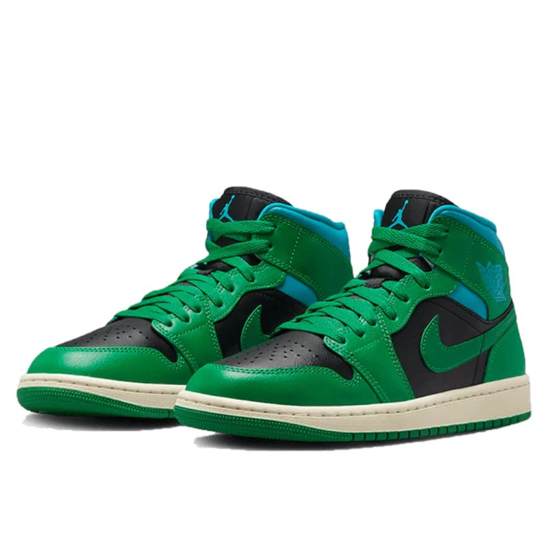 Nike Air Jordan 1 Mid Lucky Green Aquatone Zwart