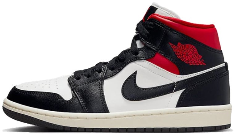 Nike Air Jordan 1 Mid Black Gym Red Zwart