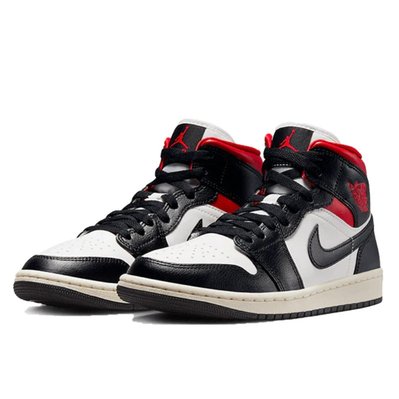 Nike Air Jordan 1 Mid Black Gym Red Zwart