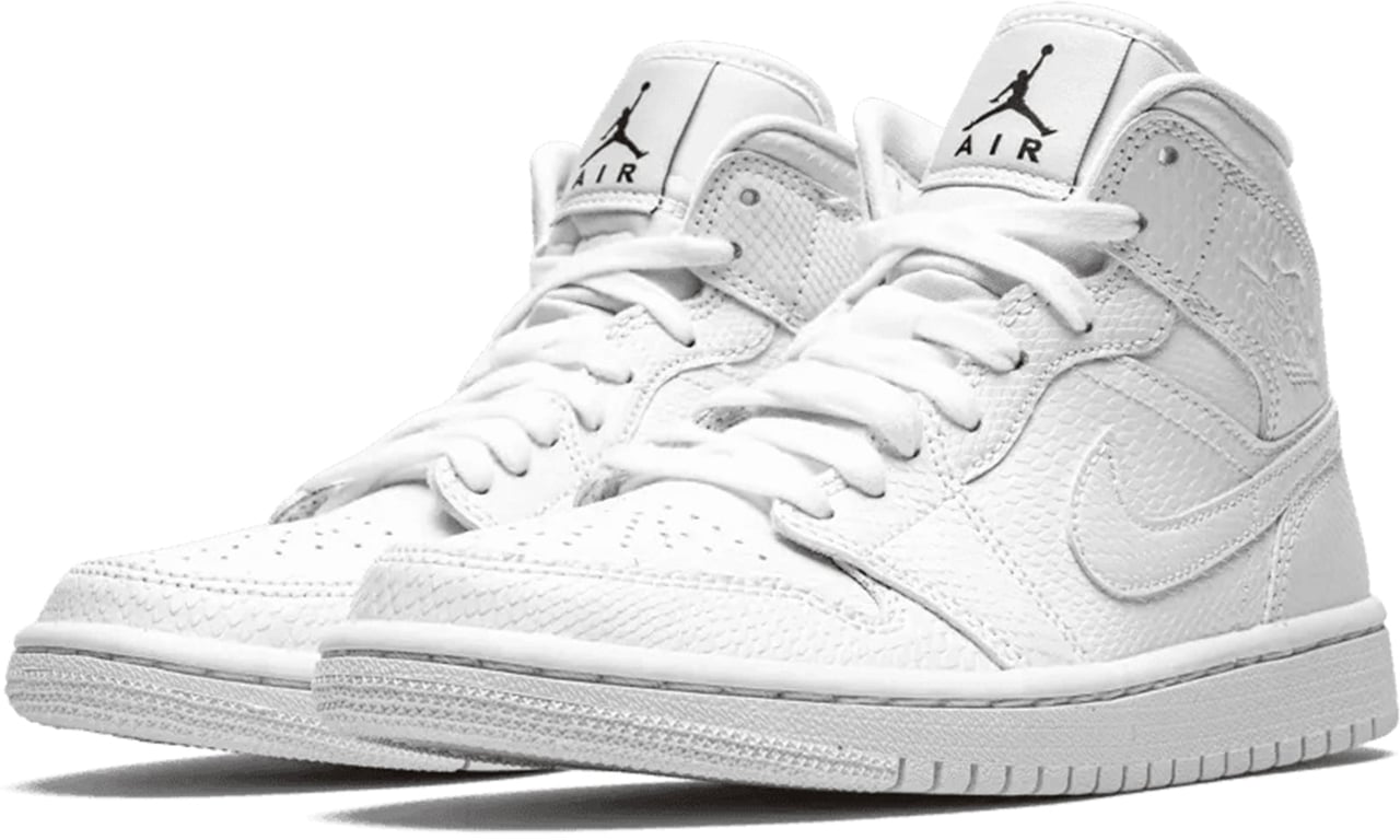 Nike Air Jordan 1 Mid White Snakeskin (W) Divers