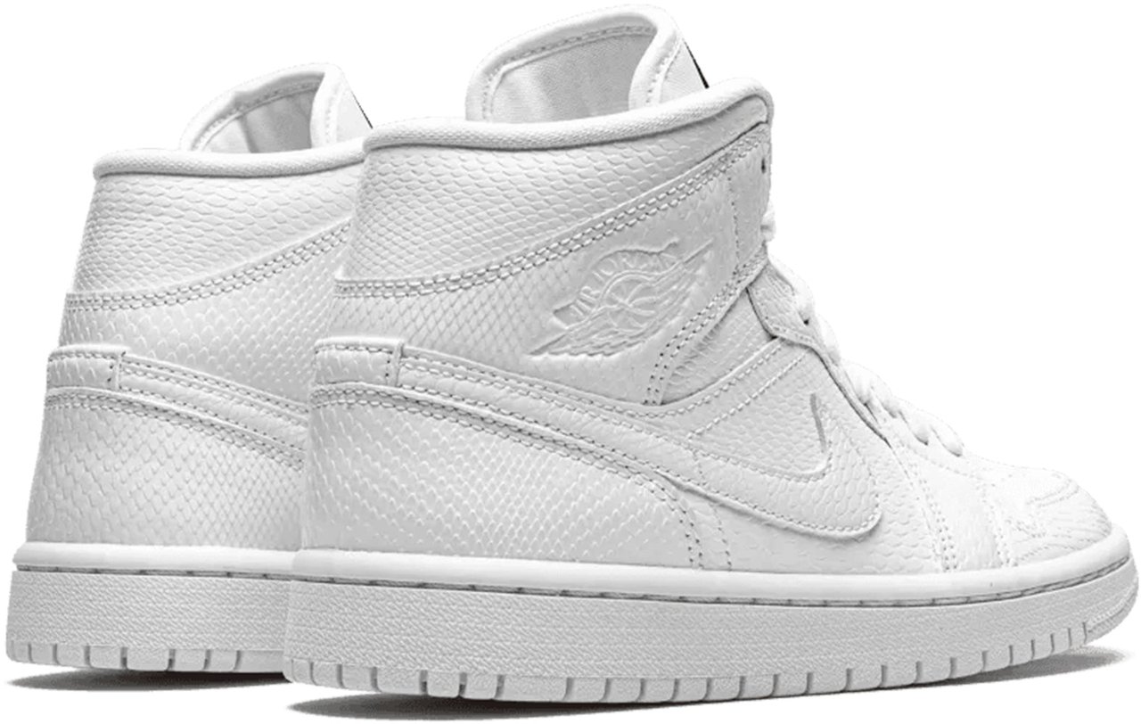 Nike Air Jordan 1 Mid White Snakeskin (W) Divers