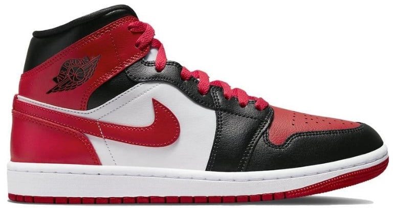 Nike Air Jordan 1 Mid White Bred Toe Divers