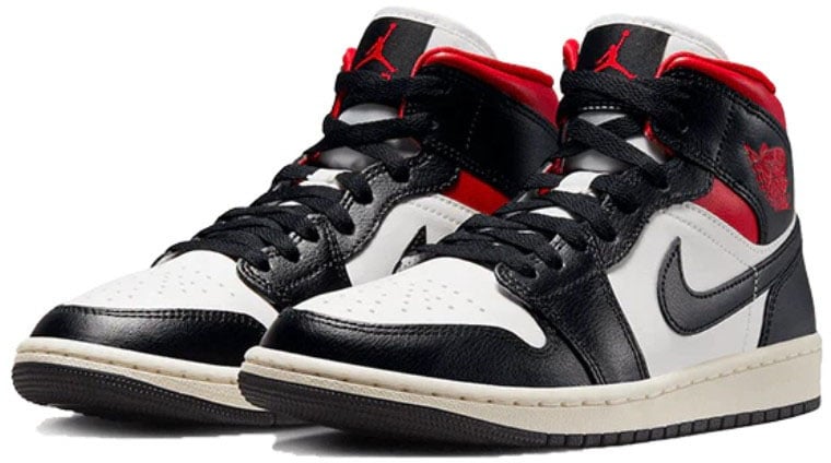 Nike Air Jordan 1 Mid Black Gym Red Zwart