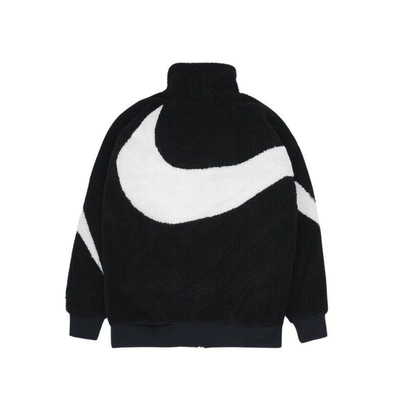 Nike Nike Big Swoosh Reversible Boa Jacket Black White Zwart