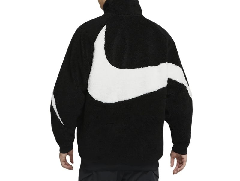 Nike Nike Big Swoosh Reversible Boa Jacket Black White Zwart