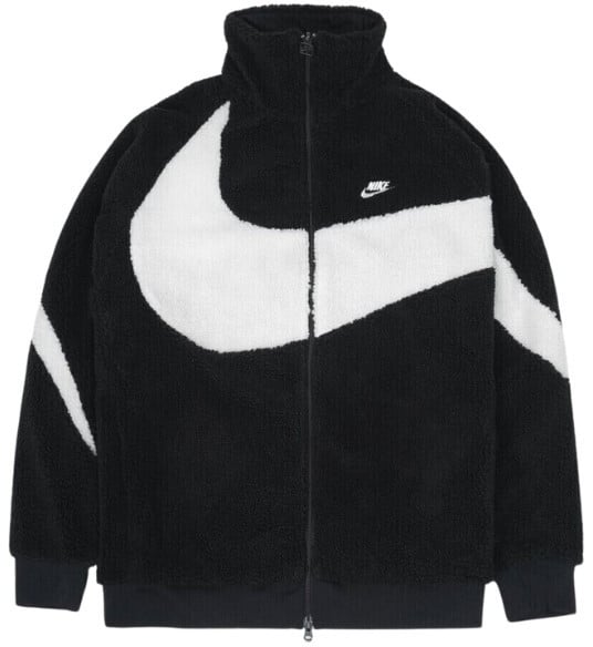 Nike Nike Big Swoosh Reversible Boa Jacket Black White Zwart