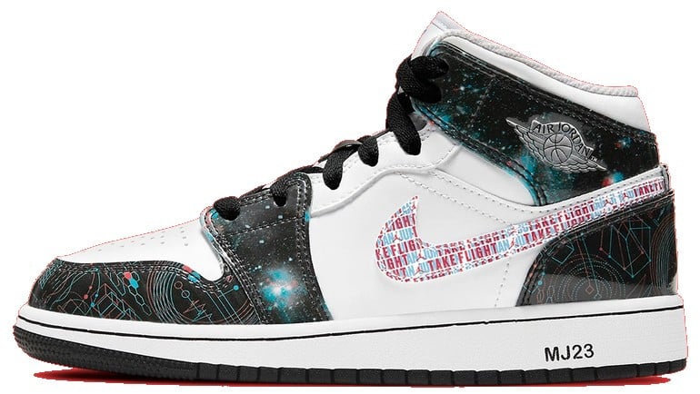 Nike Air Jordan 1 Mid University Take Flight Zwart