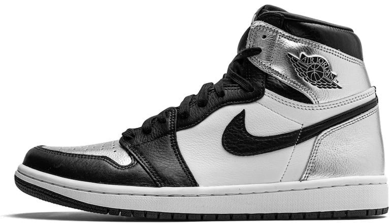 Nike Air Jordan 1 Retro High Silver Toe Zwart
