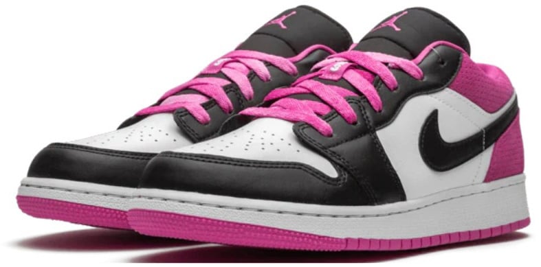 Nike Air Jordan 1 Low Black Active Fuchsia Zwart