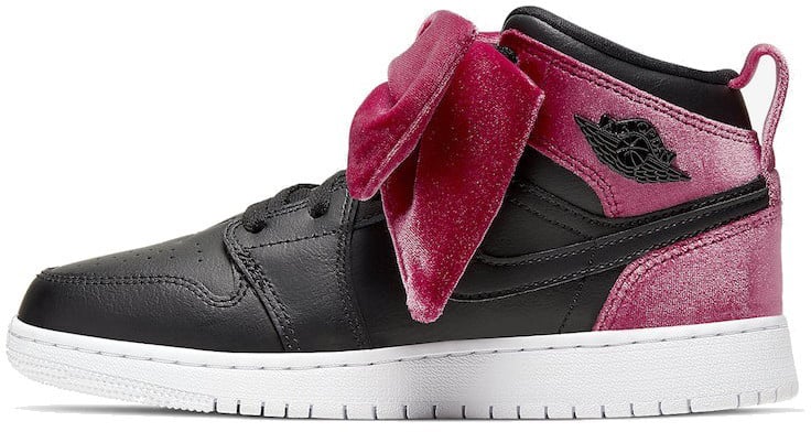 Nike Air Jordan 1 Mid Bow Black Noble Red Zwart